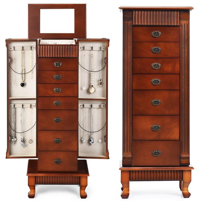 Jewelry Armoire Cabinet with 7 Drawers for Women Girls