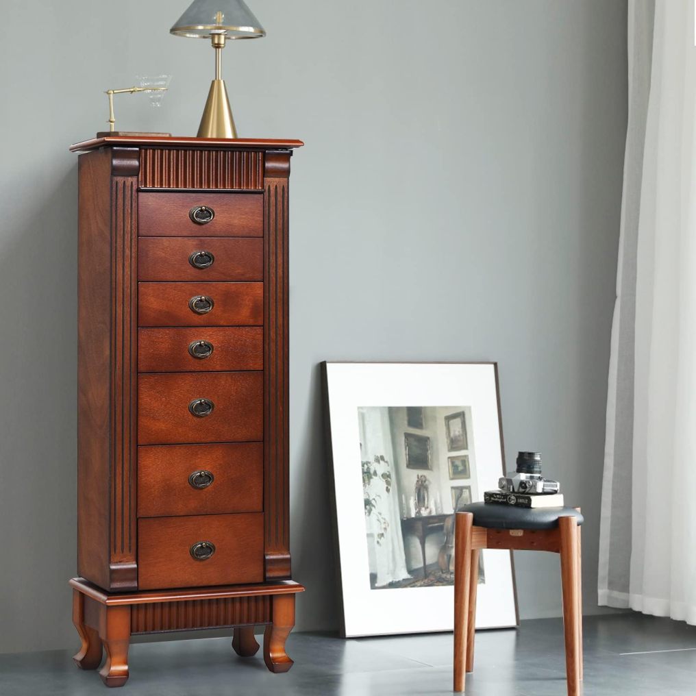 Jewelry Armoire Cabinet with 7 Drawers for Women Girls
