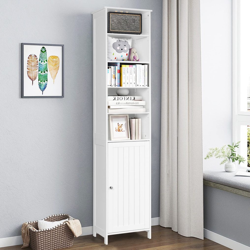 Bathroom Tall Storage Cabinet with 3 Level Adjustable Shelves