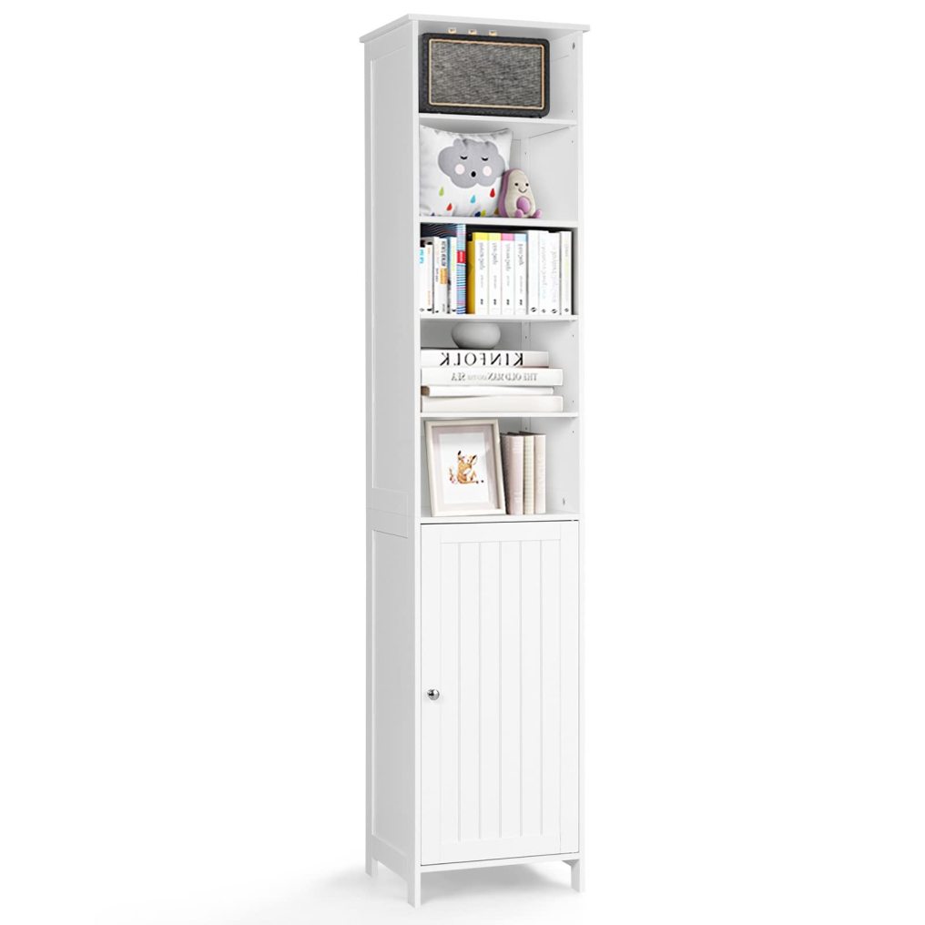Bathroom Tall Storage Cabinet with 3 Level Adjustable Shelves