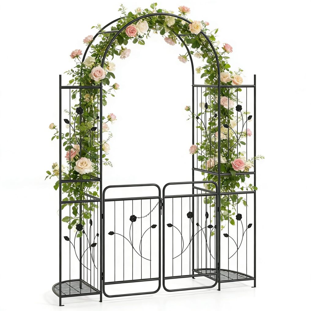 87-Inch Metal Garden Arch for Climbing Plants