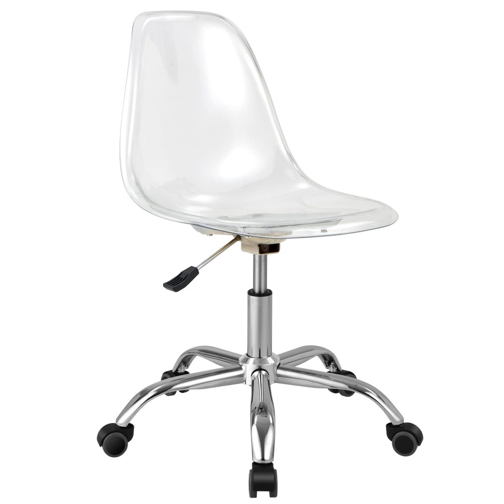 Acrylic Clear Desk Chair Armless Swivel Vanity Ghost Plastic Chair