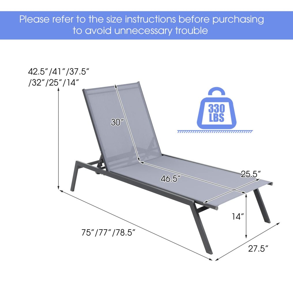 Patio Lounge Chair Chaise Recliner
