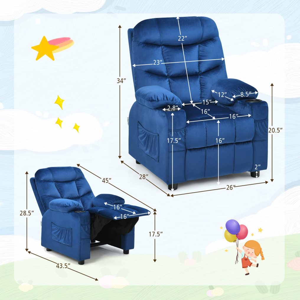 Larger Kids Recliner Chair Adjustable Lounge Recliner