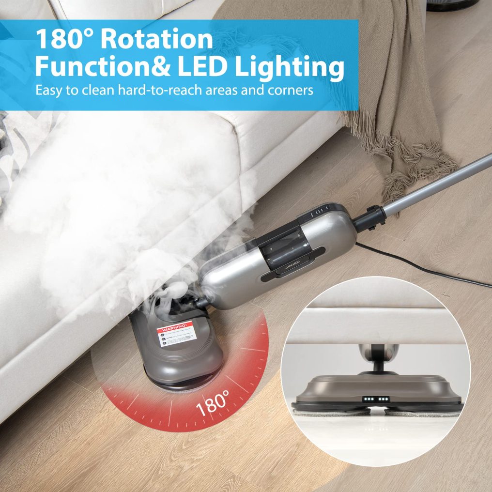 Multipurpose Steam Cleaner 180° Dual Rotating Handheld Steam Mop