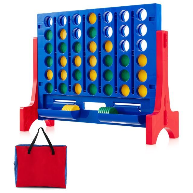 Giant 4 in a Row Game with Storage Carry Bag Jumbo 4-to-Score Game with Chess