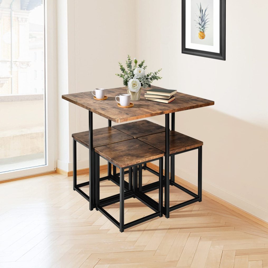 5 Piece Dining Table Set Counter Kitchen Table and Chair Set