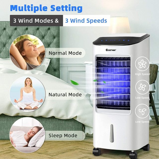 ARLIME Evaporative Air Cooler, 3-in-1 Portable Windowless Air Conditioner Fan & Humidifier