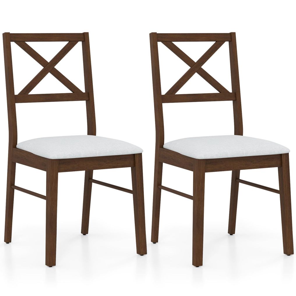 Upholstered Farmhouse Modern Dining Room Chairs with Backrest and 400LBS Capacity for Kitchen