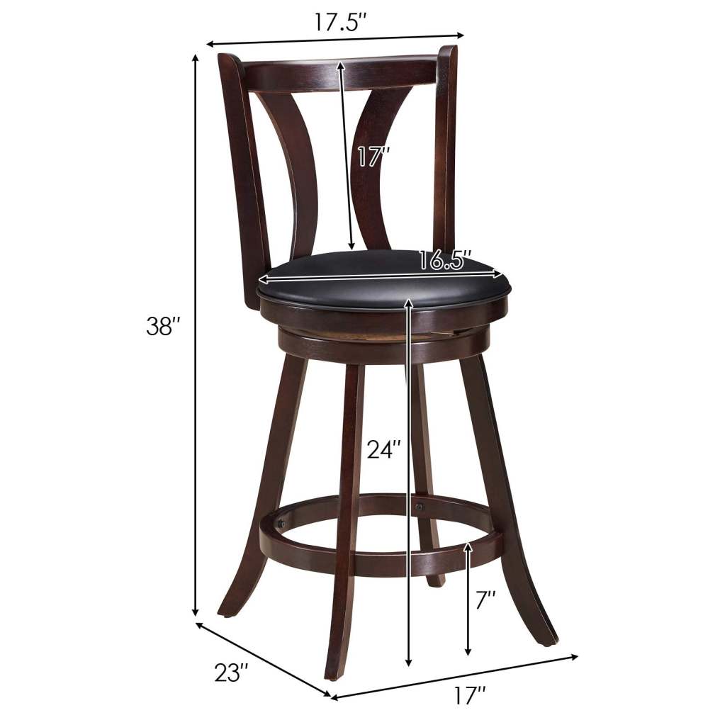 360-Degree Swivel Stools with Leather Padded Seat