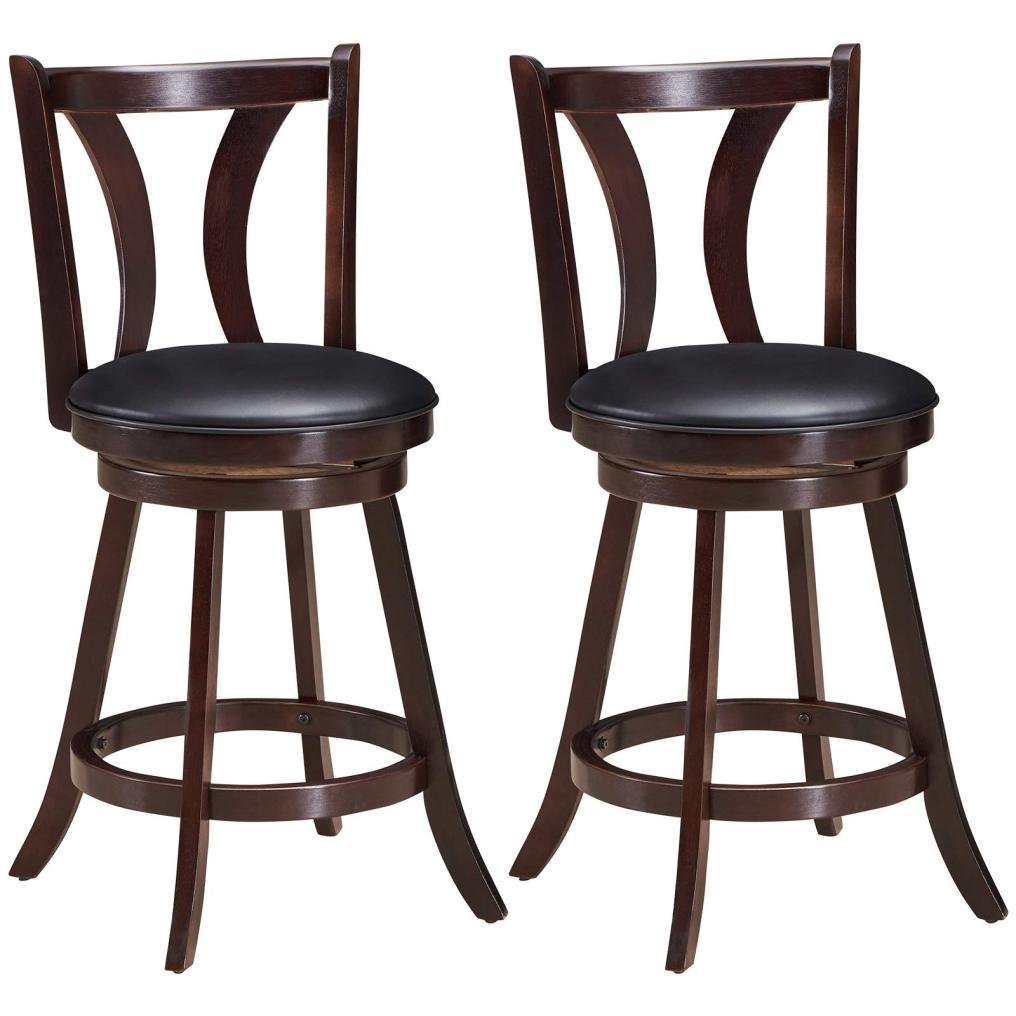 360-Degree Swivel Stools with Leather Padded Seat