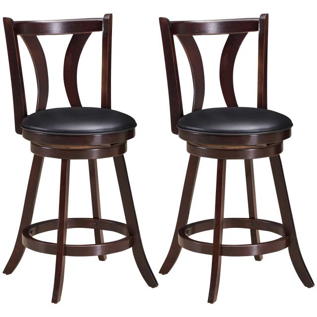 360-Degree Swivel Stools with Leather Padded Seat