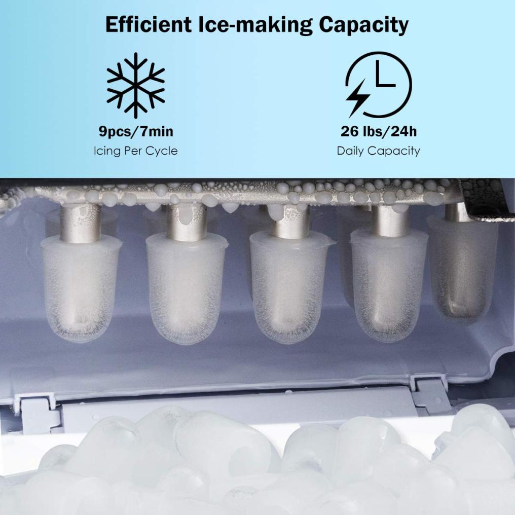 Countertop Ice Maker with Ice Scoop and Basket