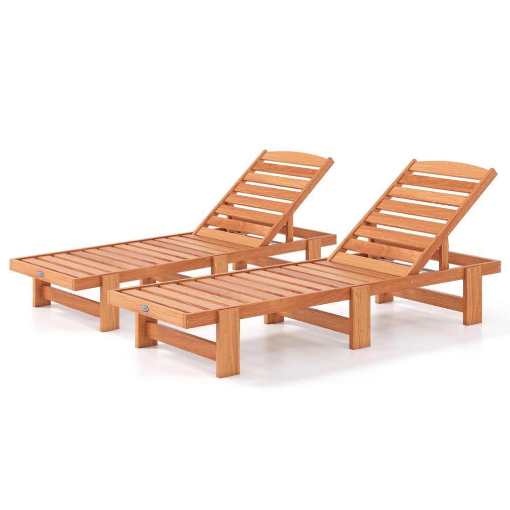 Solid Wood Chaise Lounge Outdoor Lounge Chair (1/2)
