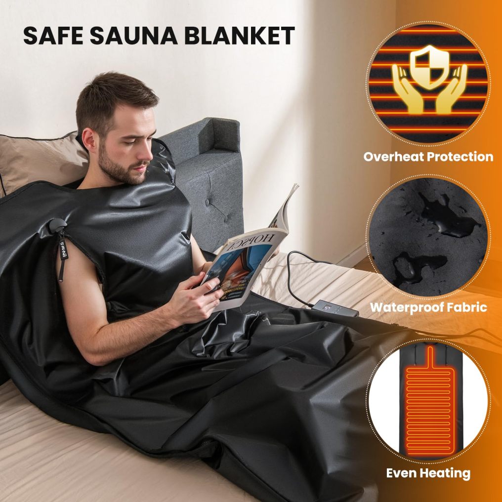 Infrared Sauna Blanket Portable Full-Body Personal Sauna for Home Use w/Armholes