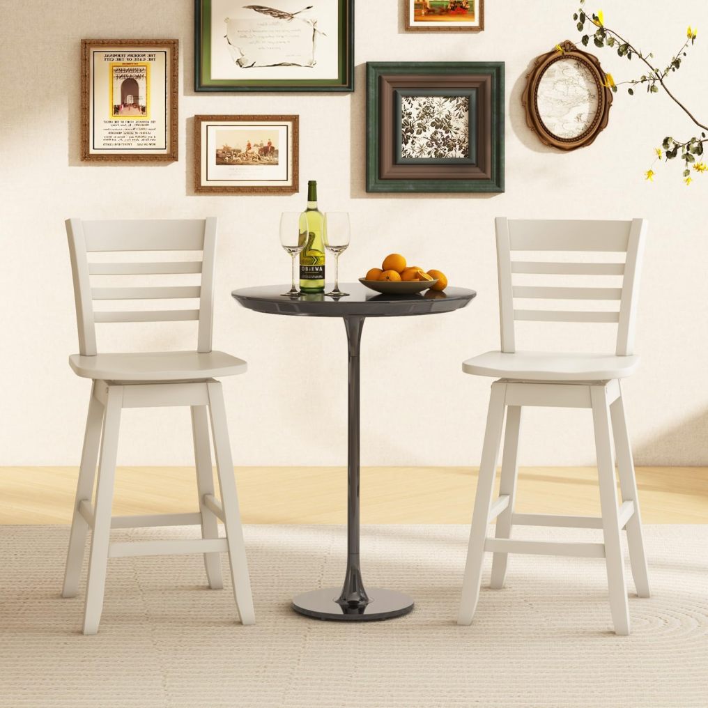 Bar Stools Set of 2/4 24.5 Inch Swivel Counter Height Bar Chairs