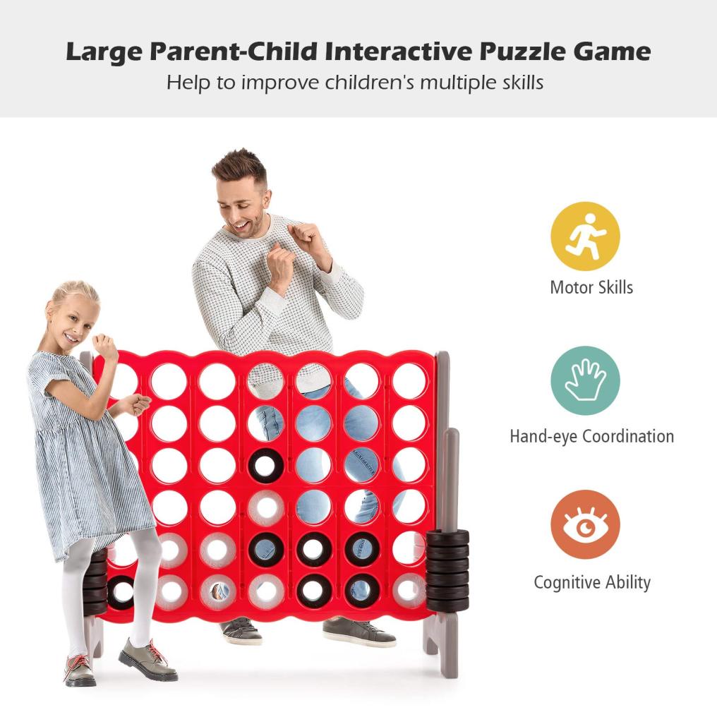 3.5FT Tall Indoor & Outdoor Jumbo 4-to-Score Giant Game Set for Kids and Adults