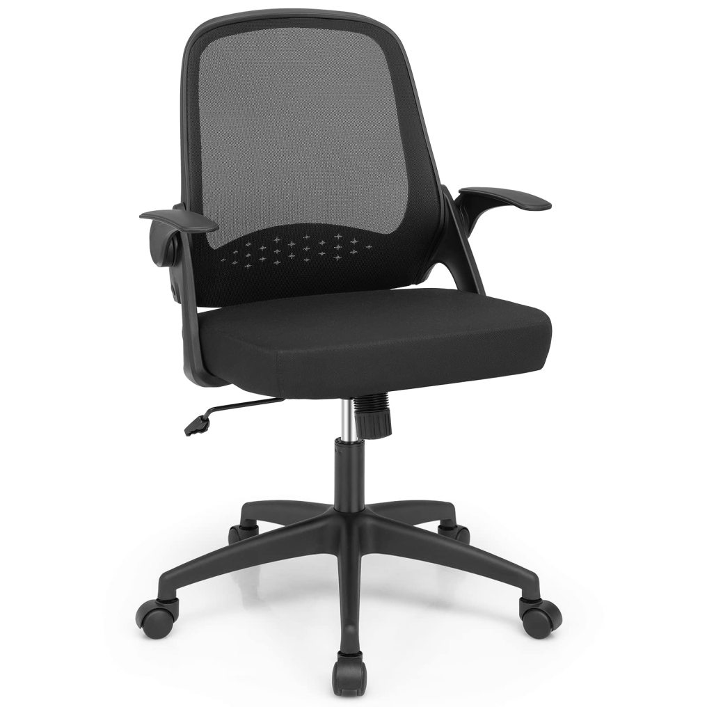 Mesh Office Chair Adjustable Swivel Executive Chair with Flip-up Armrest