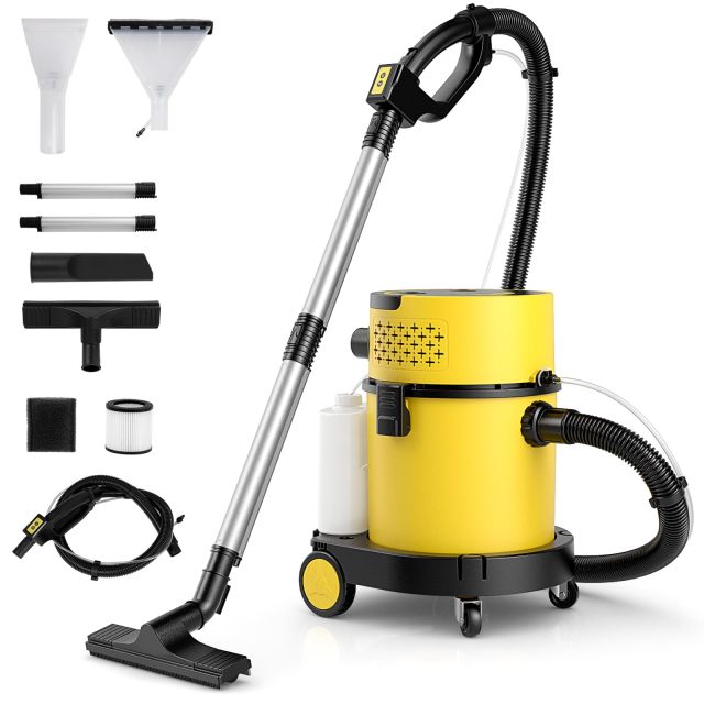 Wet Dry Vacuum Cleaner 4-in-1 Portable Carpet & Upholstery Cleaner Machine with 5.5 Peak HP & 17 KPA Max Suction