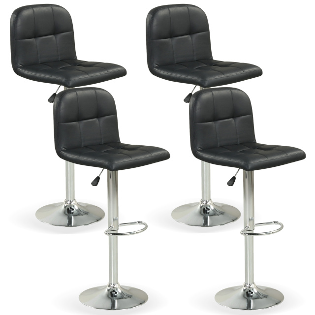 Swivel Bar Stools Set of 2/4 with Footrests and Metal Base