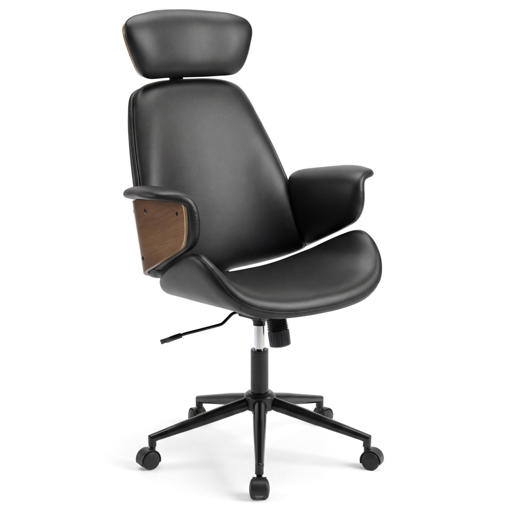 Ergonomic Office Chair with Headrest, Adjustable Height for Home Office and Study-Black