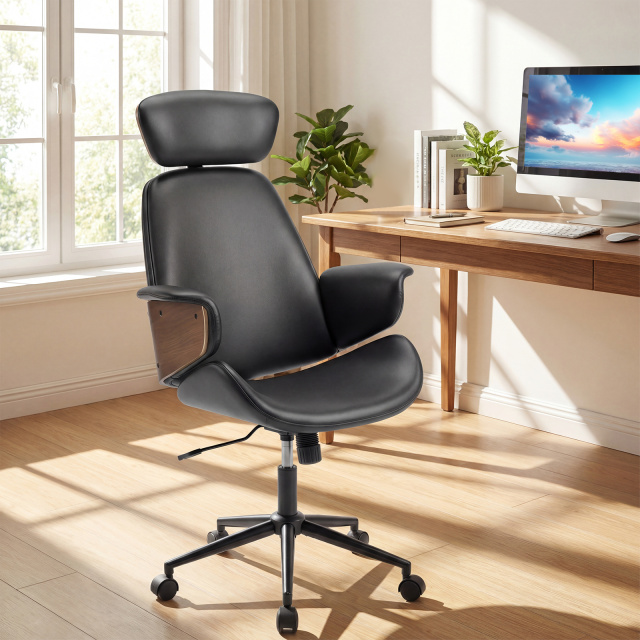 Ergonomic Office Chair with Headrest, Adjustable Height for Home Office and Study