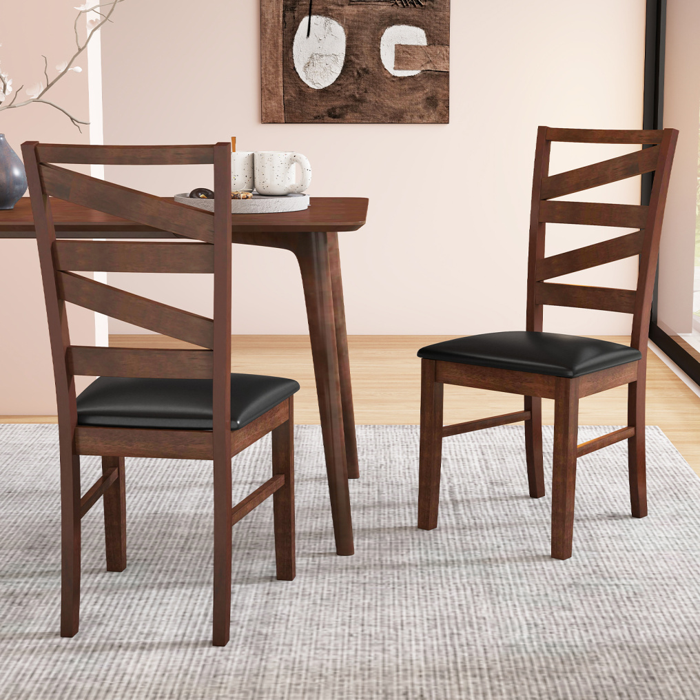 Dining Chairs Set of 6 Kitchen Side Chairs with Rubber Wood Legs