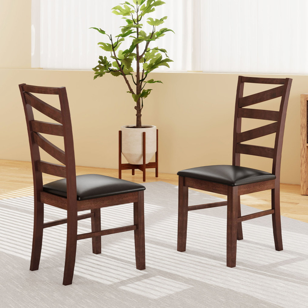 Dining Chairs Set of 6 Kitchen Side Chairs with Rubber Wood Legs