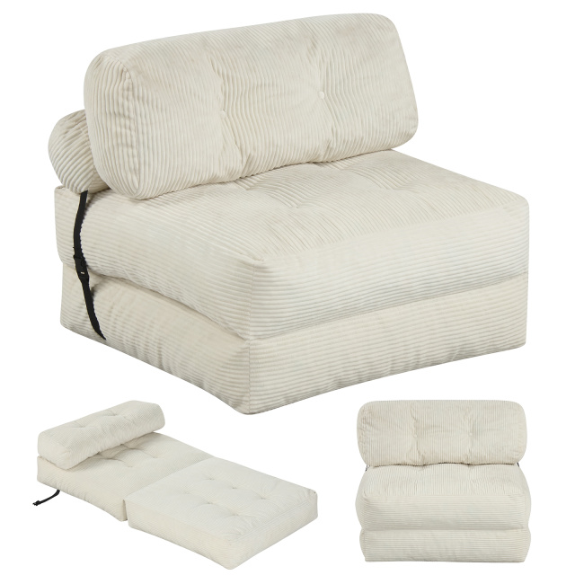 Folding Sofa Bed with Pillow and Back Support for Living Room