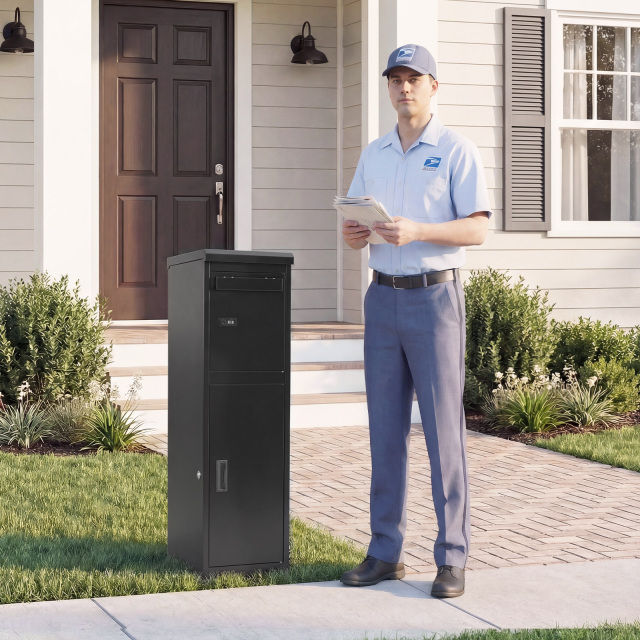 Package Delivery Box for Outside with Lockable Doors Coded Lock