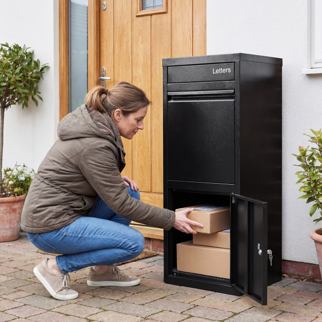 Large Galvanized Package Delivery Box for Outside with Anti-Theft Design