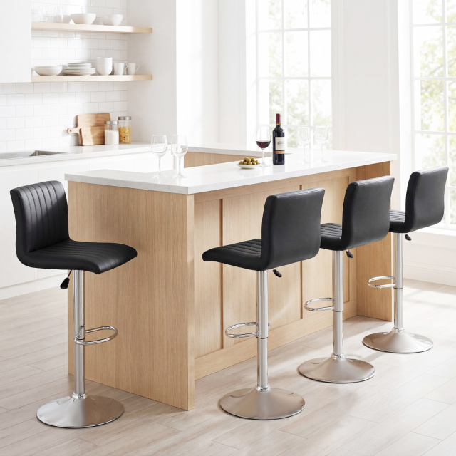 Bar Stools Set of 2 Adjustable Swivel Barstools with Back and Footrest