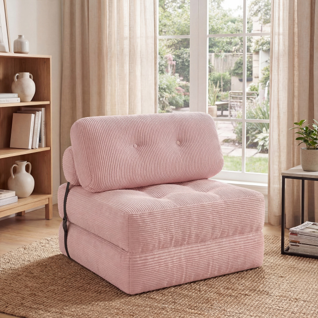 Folding Sofa Bed with Pillow and Back Support for Living Room