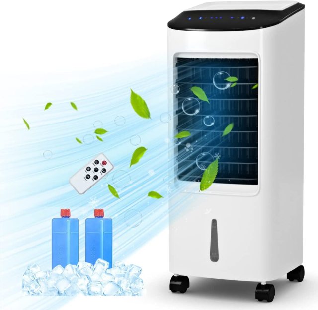 ARLIME Evaporative Air Cooler with LED Display, Remote Control, 7.5-Hour Timing Function