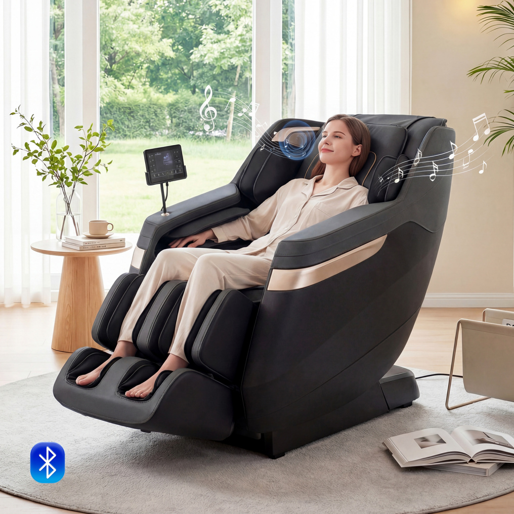 Full Body Massage Chair Zero Gravity SL Track Recliner with Waist Heating Function-Black