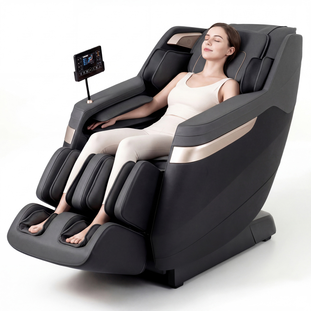 Full Body Massage Chair Zero Gravity SL Track Recliner with Waist Heating Function-Black