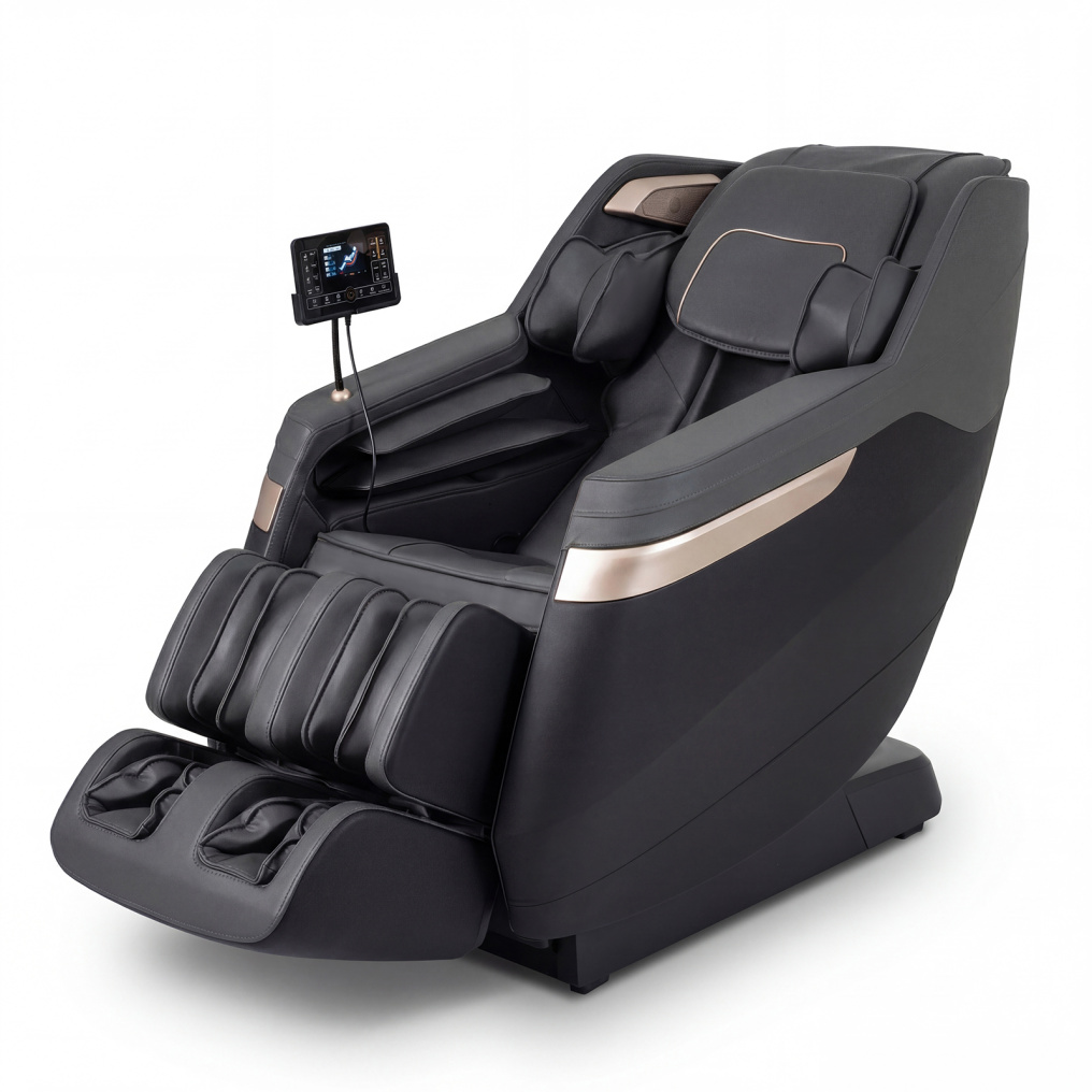Full Body Massage Chair Zero Gravity SL Track Recliner with Waist Heating Function-Black