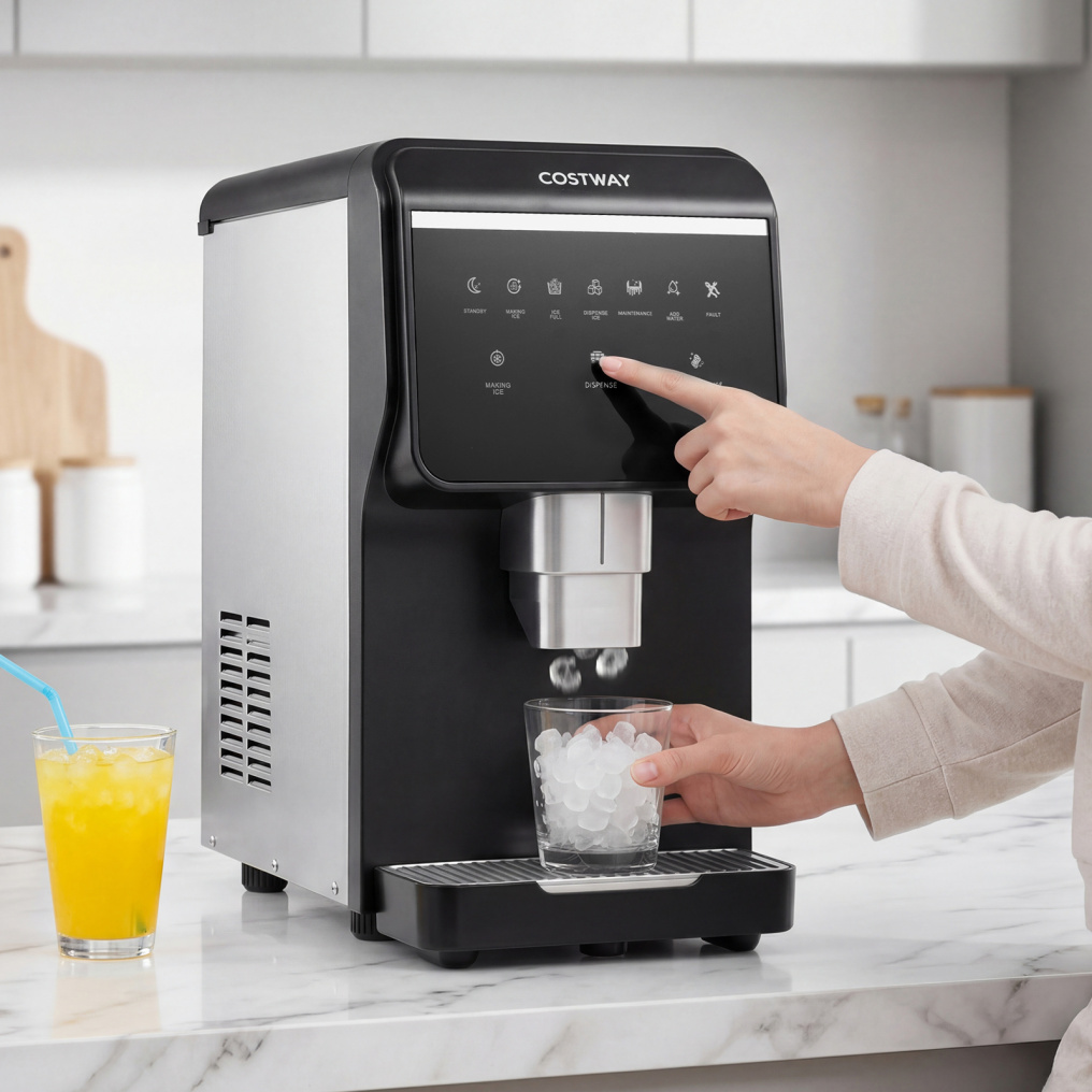 Nugget Ice Maker with Self Dispensing 80 LBS Per Day Chewable Pellet Ice Machine