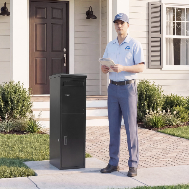 Package Delivery Box for Outside with Lockable Doors Coded Lock