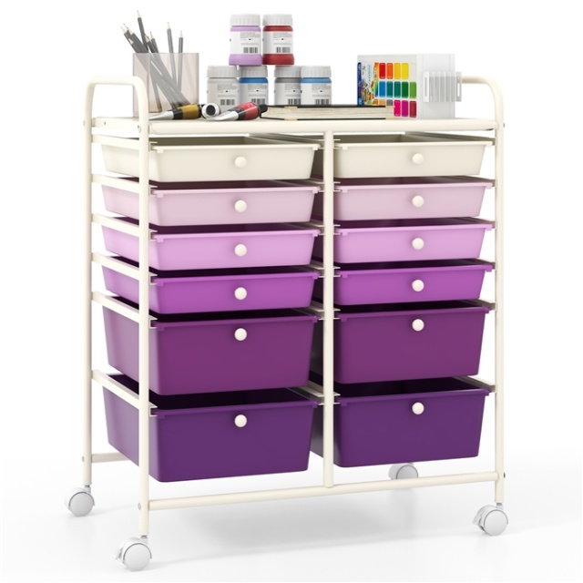 ARLIME 12-Drawer Rolling Storage Cart, 12 Drawer Organizer Trolley