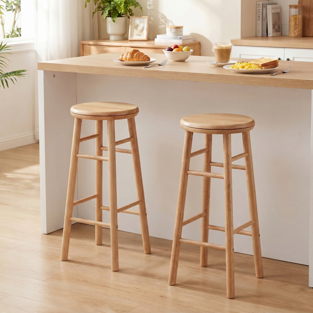 29" Swivel Bar Stools Set of 2/4 with Footrests & Crossbars