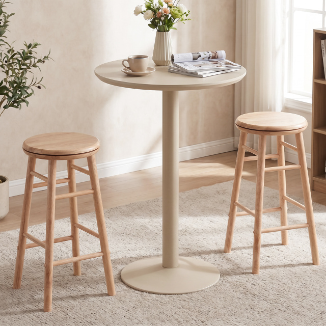 24" Swivel Bar Stools Set of 2/4 with Footrests & Crossbars