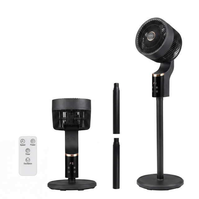Compact Oscillating Standing Fan with 70° Oscillation and 90° Tilt for Home Office