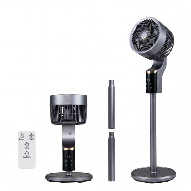 Compact Oscillating Standing Fan with 70° Oscillation and 90° Tilt for Home Office