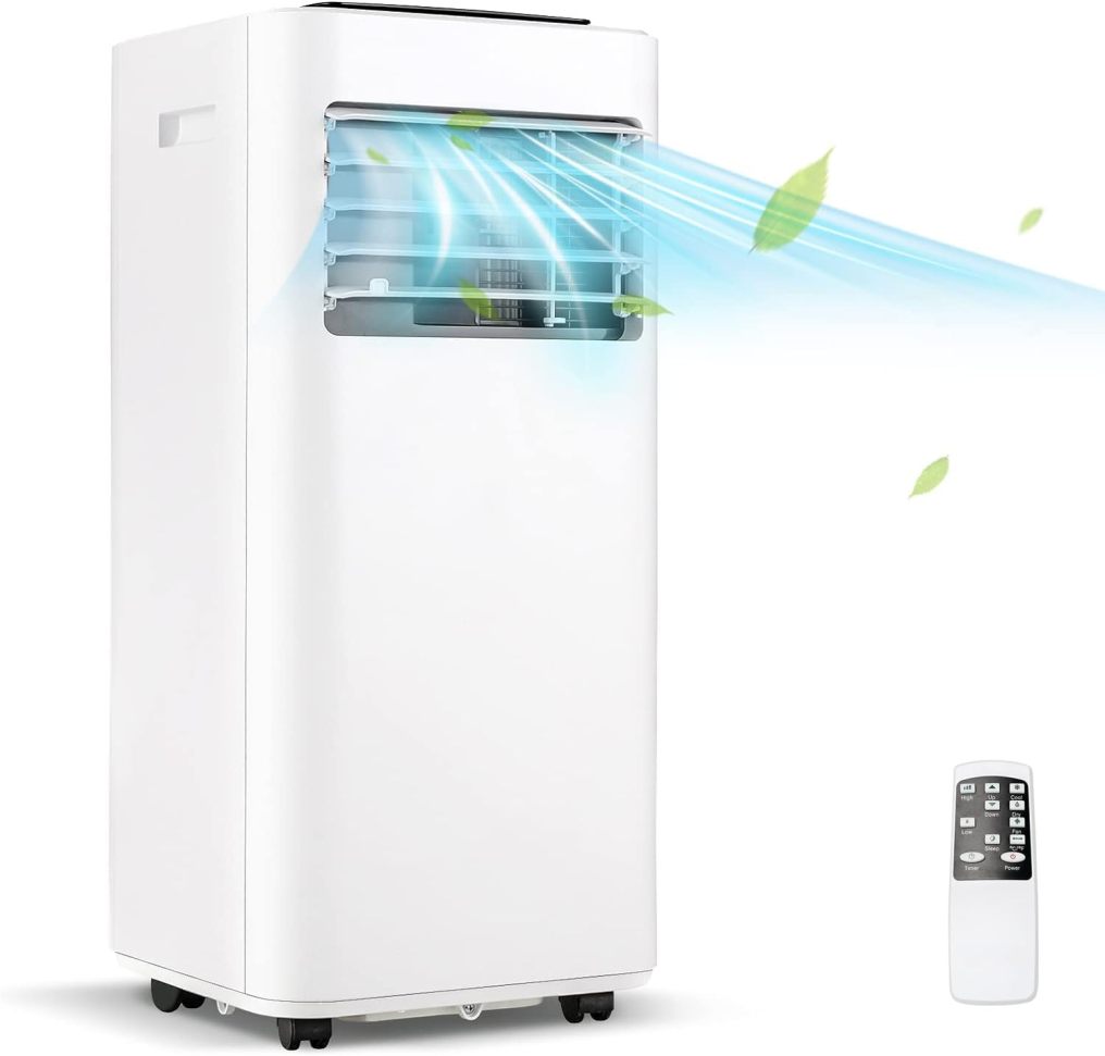 8000 BTU Portable Air Conditioner, 3 in 1 AC Unit, Fan & Dehumidifier w/Sleep Mode, 24H Timer, LED Display
