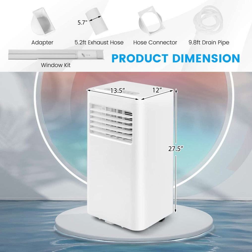 ARLIME Portable Air Conditioner w/Remote Control, 8000 BTU AC Unit Fan & Dehumidifier