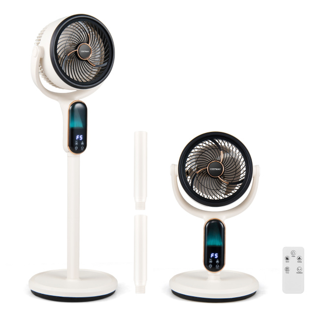 Oscillating Pedestal Fan with 8 Speeds Remote and 12H Timer