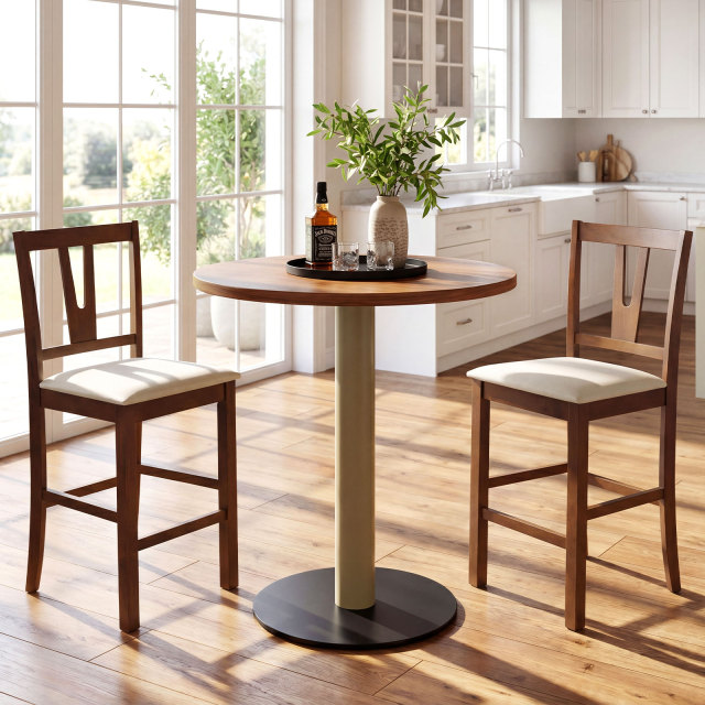 Counter Height Bar Stools with Contoured V-Back and Upholstered Cushioned Seat