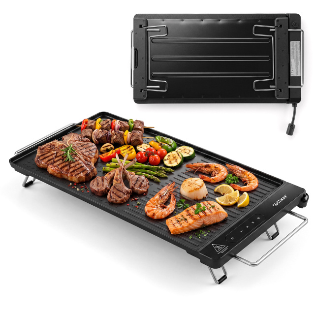 1300W Indoor Electric Grill with Removable Touch Panel