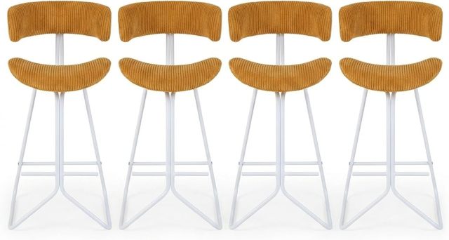 Set of 2/4 Counter Height Stools 25 Inch Armless Barstools with Padded Seat and Footrest